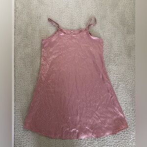 Pink Leopard Print Spaghetti Strap Nightgown Dress Size Small Loungewear Sexy